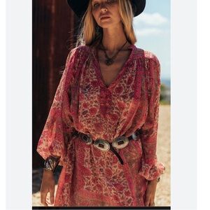 Label By Ritu Kumar Women's‎ XS Kaftan Dress Bohemian Beaded